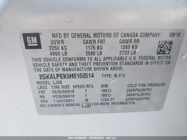 Photo 8 VIN: 2GKALPEK9H6160514 - GMC TERRAIN 