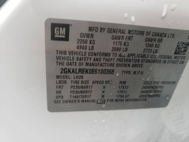 Photo 9 VIN: 2GKALREK0E6100368 - GMC TERRAIN SL 