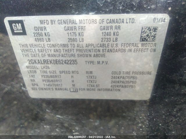 Photo 8 VIN: 2GKALREK0E6242235 - GMC TERRAIN 