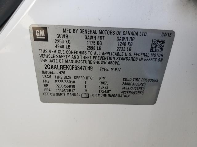 Photo 11 VIN: 2GKALREK0F6347049 - GMC TERRAIN SL 