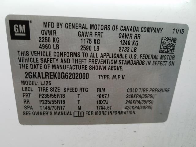 Photo 9 VIN: 2GKALREK0G6202000 - GMC TERRAIN 