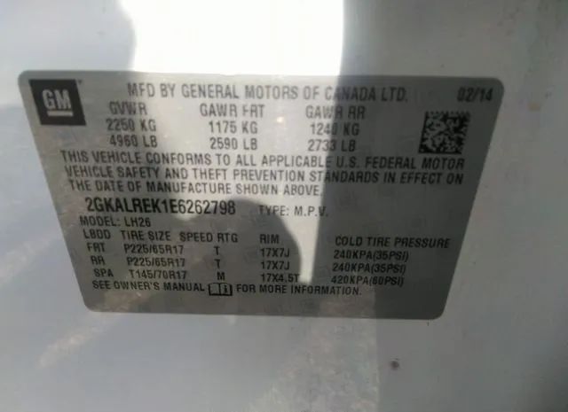 Photo 8 VIN: 2GKALREK1E6262798 - GMC TERRAIN 