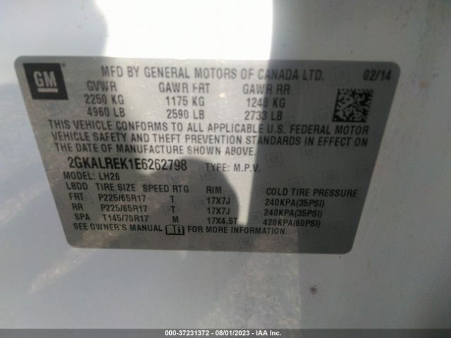 Photo 8 VIN: 2GKALREK1E6262798 - GMC TERRAIN 