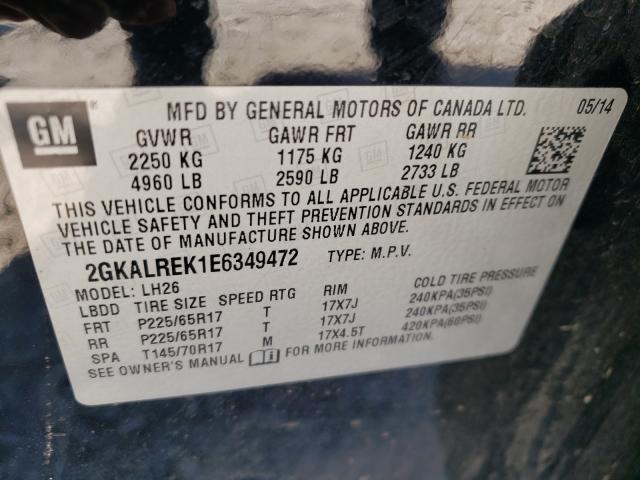 Photo 9 VIN: 2GKALREK1E6349472 - GMC TERRAIN SL 