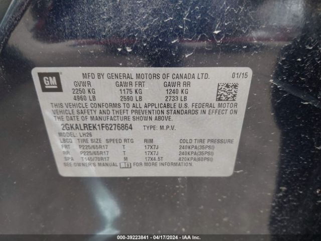 Photo 8 VIN: 2GKALREK1F6276864 - GMC TERRAIN 