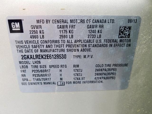 Photo 9 VIN: 2GKALREK2E6128530 - GMC TERRAIN SL 