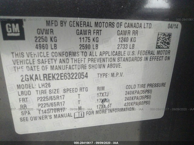 Photo 8 VIN: 2GKALREK2E6322054 - GMC TERRAIN 