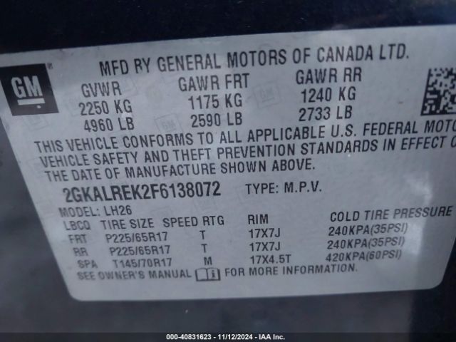 Photo 8 VIN: 2GKALREK2F6138072 - GMC TERRAIN 