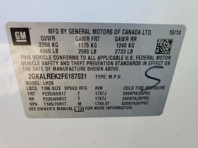 Photo 12 VIN: 2GKALREK2F6187031 - GMC TERRAIN 