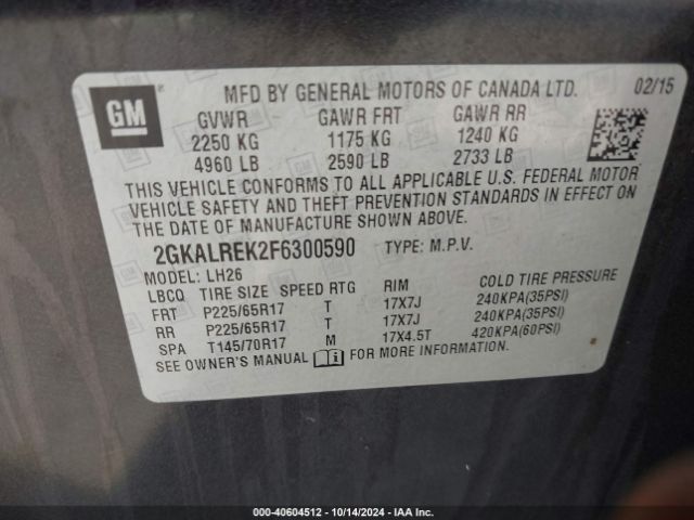 Photo 8 VIN: 2GKALREK2F6300590 - GMC TERRAIN 