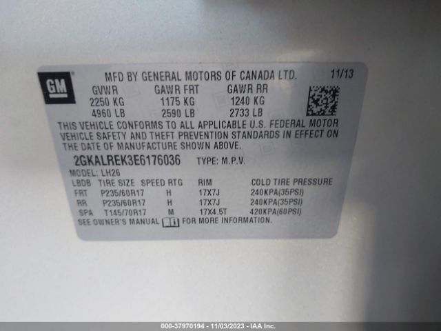 Photo 8 VIN: 2GKALREK3E6176036 - GMC TERRAIN 