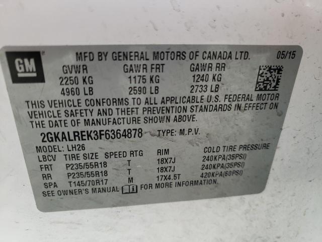 Photo 9 VIN: 2GKALREK3F6364878 - GMC TERRAIN SL 