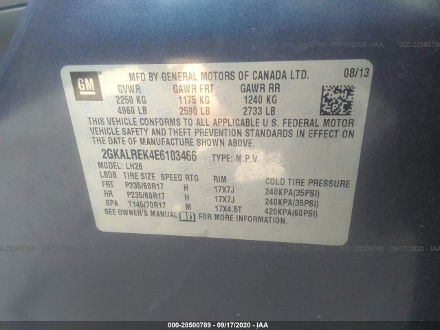 Photo 8 VIN: 2GKALREK4E6103466 - GMC TERRAIN 