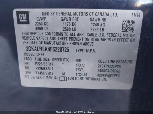 Photo 8 VIN: 2GKALREK4F6220725 - GMC TERRAIN 