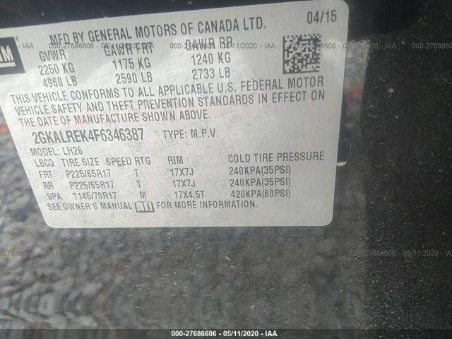 Photo 8 VIN: 2GKALREK4F6346387 - GMC TERRAIN 