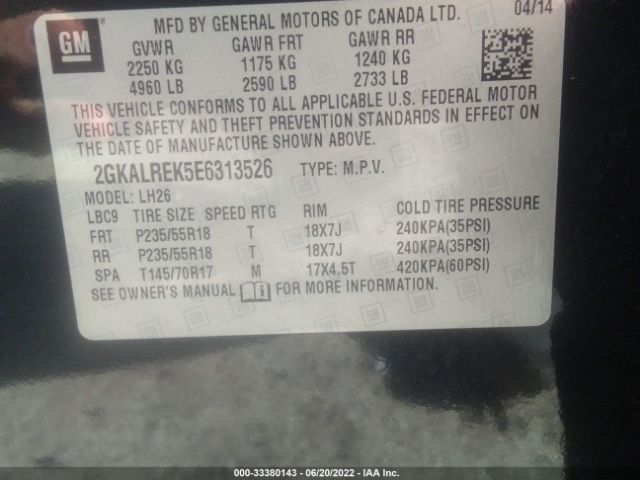 Photo 8 VIN: 2GKALREK5E6313526 - GMC TERRAIN 