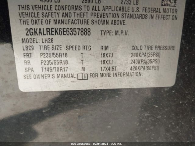 Photo 8 VIN: 2GKALREK6E6357888 - GMC TERRAIN 