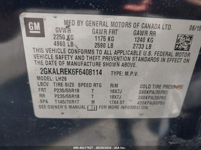 Photo 8 VIN: 2GKALREK6F6408114 - GMC TERRAIN 