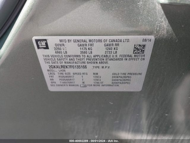 Photo 8 VIN: 2GKALREK7F6135166 - GMC TERRAIN 