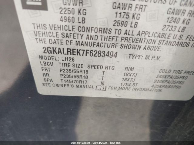 Photo 8 VIN: 2GKALREK7F6283494 - GMC TERRAIN 