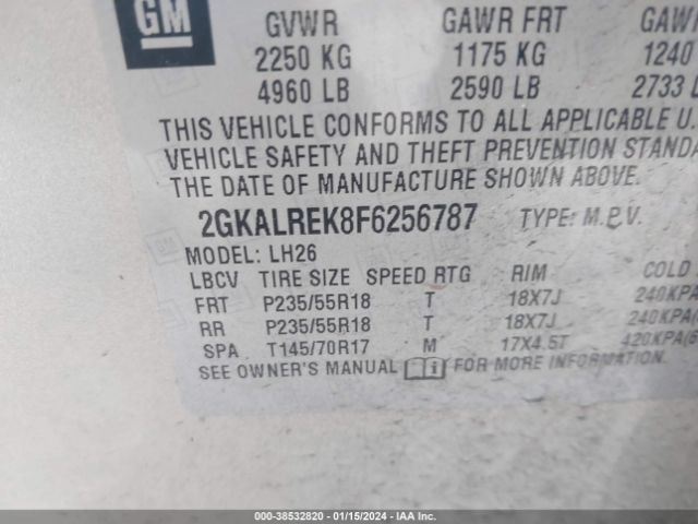 Photo 8 VIN: 2GKALREK8F6256787 - GMC TERRAIN 