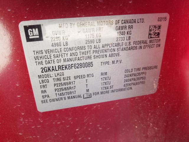 Photo 9 VIN: 2GKALREK8F6280085 - GMC TERRAIN SL 