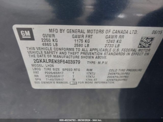 Photo 8 VIN: 2GKALREK8F6403979 - GMC TERRAIN 