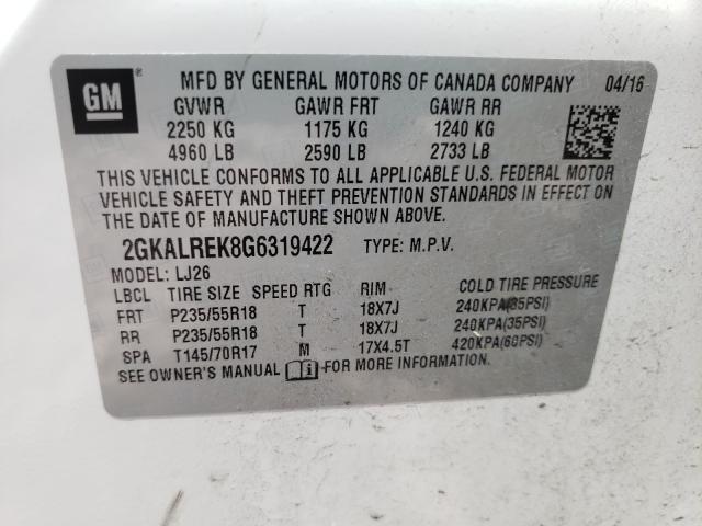 Photo 9 VIN: 2GKALREK8G6319422 - GMC TERRAIN DE 