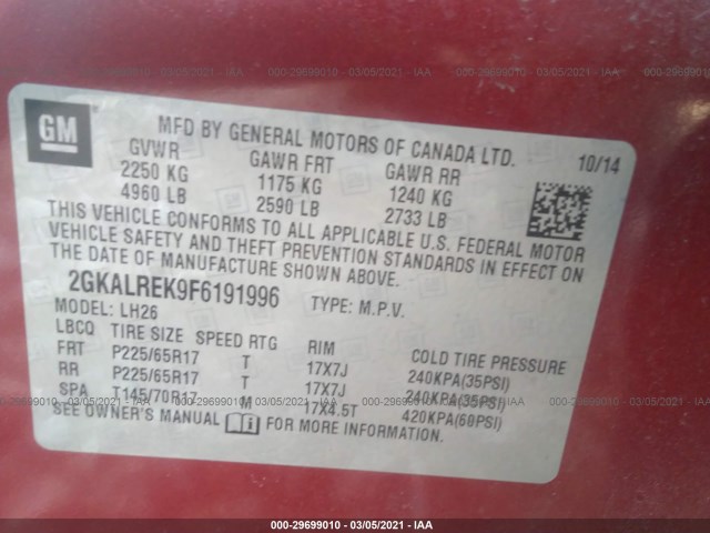 Photo 8 VIN: 2GKALREK9F6191996 - GMC TERRAIN 