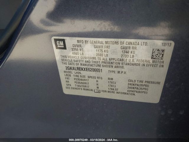 Photo 8 VIN: 2GKALREKXE6206651 - GMC TERRAIN 