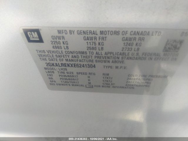 Photo 8 VIN: 2GKALREKXE6241304 - GMC TERRAIN 