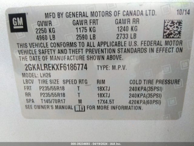 Photo 8 VIN: 2GKALREKXF6186774 - GMC TERRAIN 