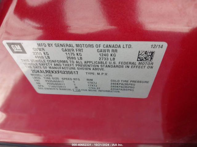 Photo 8 VIN: 2GKALREKXF6235617 - GMC TERRAIN 