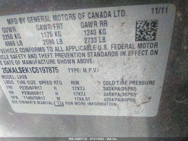 Photo 8 VIN: 2GKALSEK1C6197875 - GMC TERRAIN 