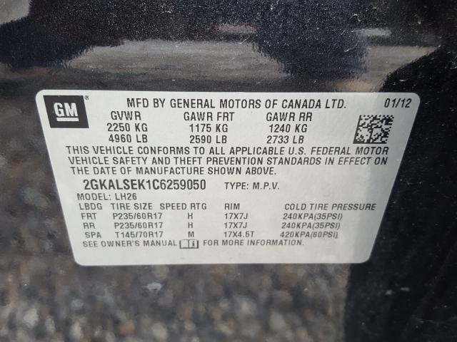 Photo 9 VIN: 2GKALSEK1C6259050 - GMC TERRAIN SL 