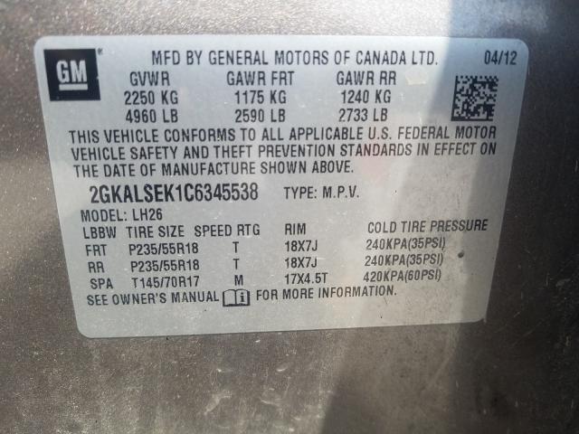 Photo 9 VIN: 2GKALSEK1C6345538 - GMC TERRAIN SL 