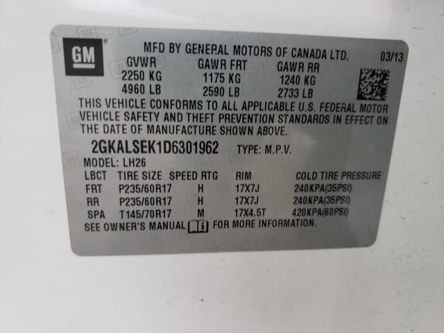 Photo 9 VIN: 2GKALSEK1D6301962 - GMC TERRAIN SL 