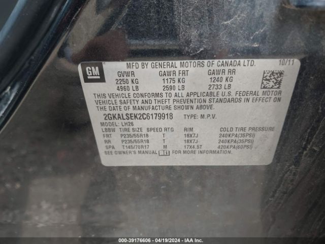 Photo 8 VIN: 2GKALSEK2C6179918 - GMC TERRAIN 