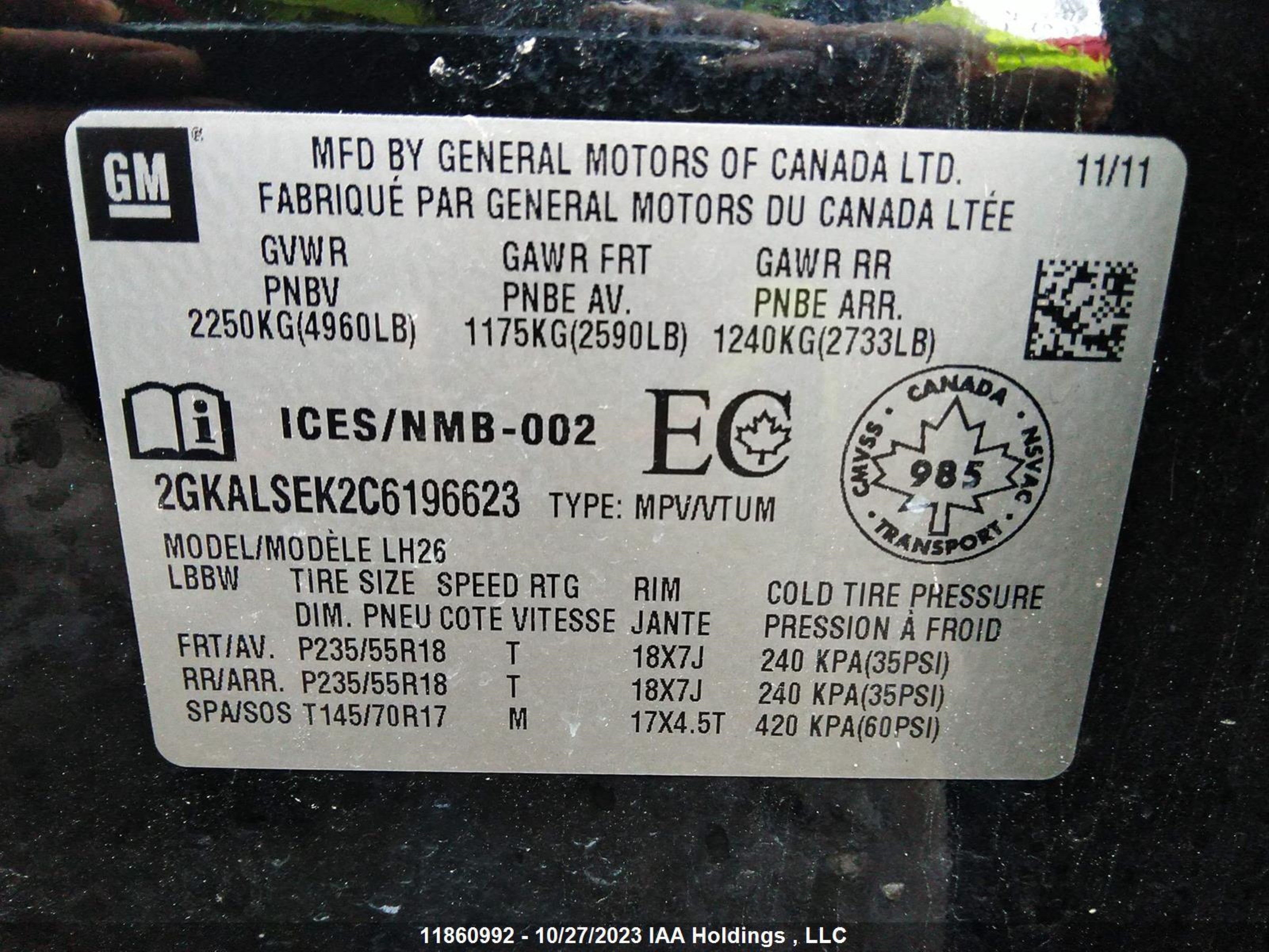 Photo 8 VIN: 2GKALSEK2C6196623 - GMC TERRAIN 