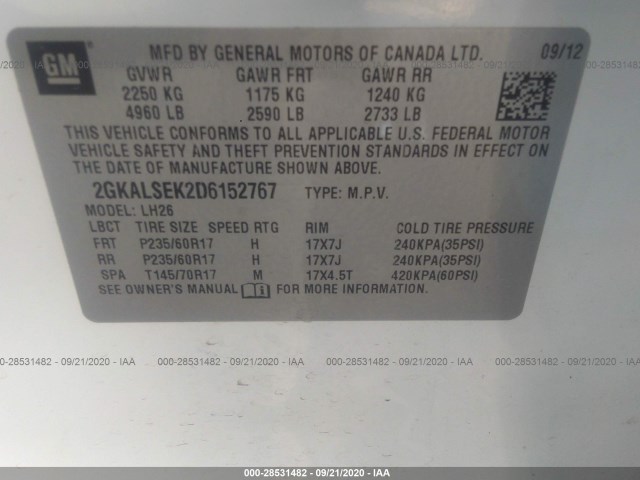 Photo 8 VIN: 2GKALSEK2D6152767 - GMC TERRAIN 