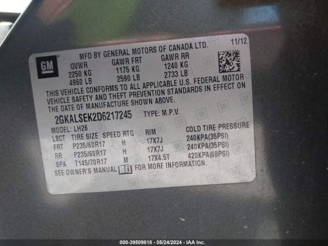 Photo 8 VIN: 2GKALSEK2D6217245 - GMC TERRAIN 