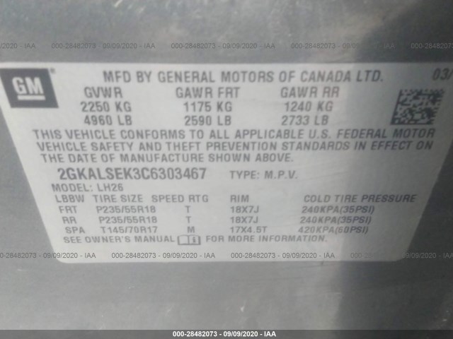 Photo 8 VIN: 2GKALSEK3C6303467 - GMC TERRAIN 