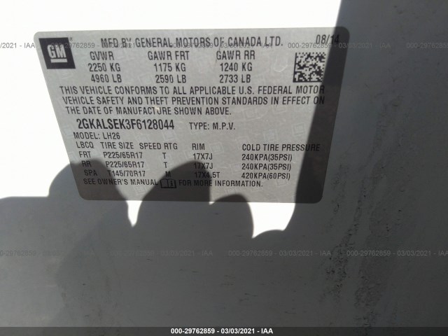 Photo 8 VIN: 2GKALSEK3F6128044 - GMC TERRAIN 