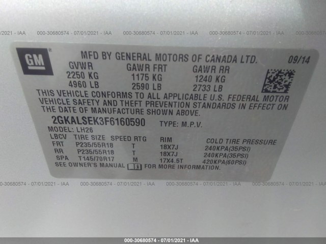 Photo 8 VIN: 2GKALSEK3F6160590 - GMC TERRAIN 