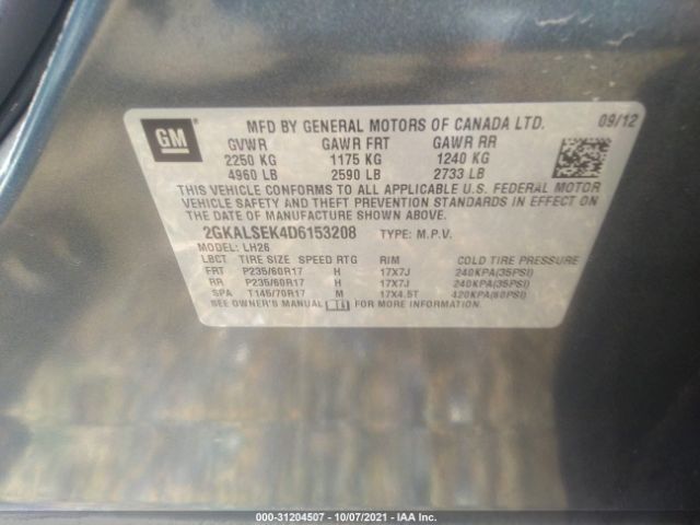 Photo 8 VIN: 2GKALSEK4D6153208 - GMC TERRAIN 