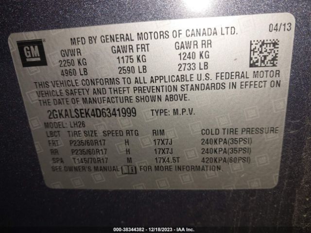 Photo 8 VIN: 2GKALSEK4D6341999 - GMC TERRAIN 