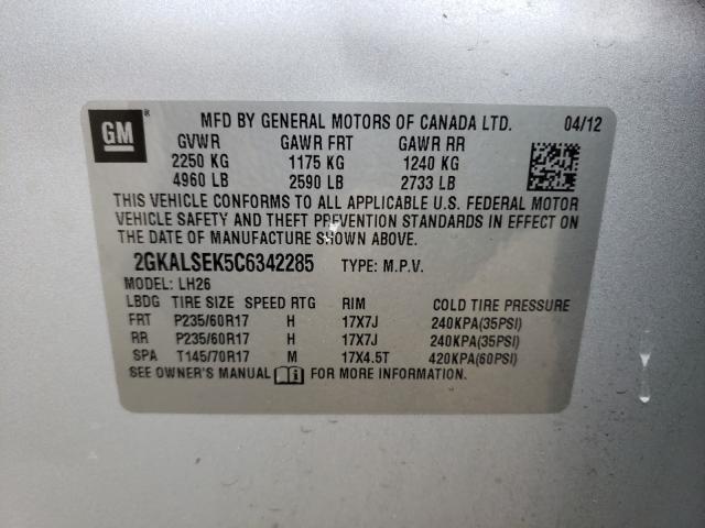 Photo 9 VIN: 2GKALSEK5C6342285 - GMC TERRAIN SL 