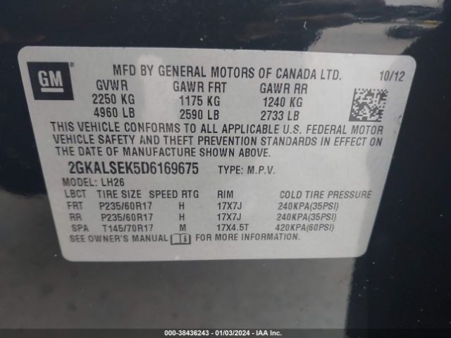 Photo 8 VIN: 2GKALSEK5D6169675 - GMC TERRAIN 