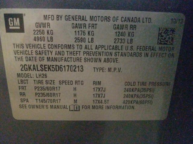 Photo 9 VIN: 2GKALSEK5D6170213 - GMC TERRAIN SL 