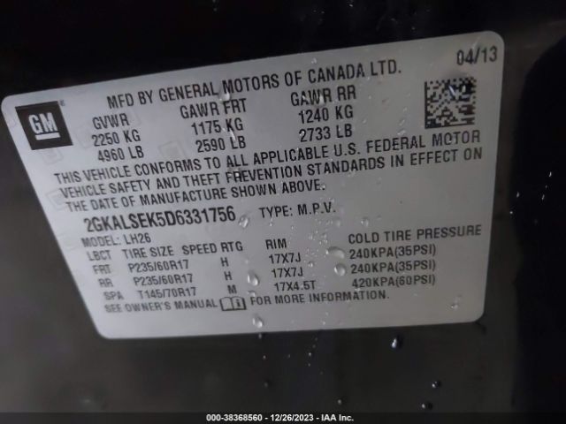 Photo 8 VIN: 2GKALSEK5D6331756 - GMC TERRAIN 